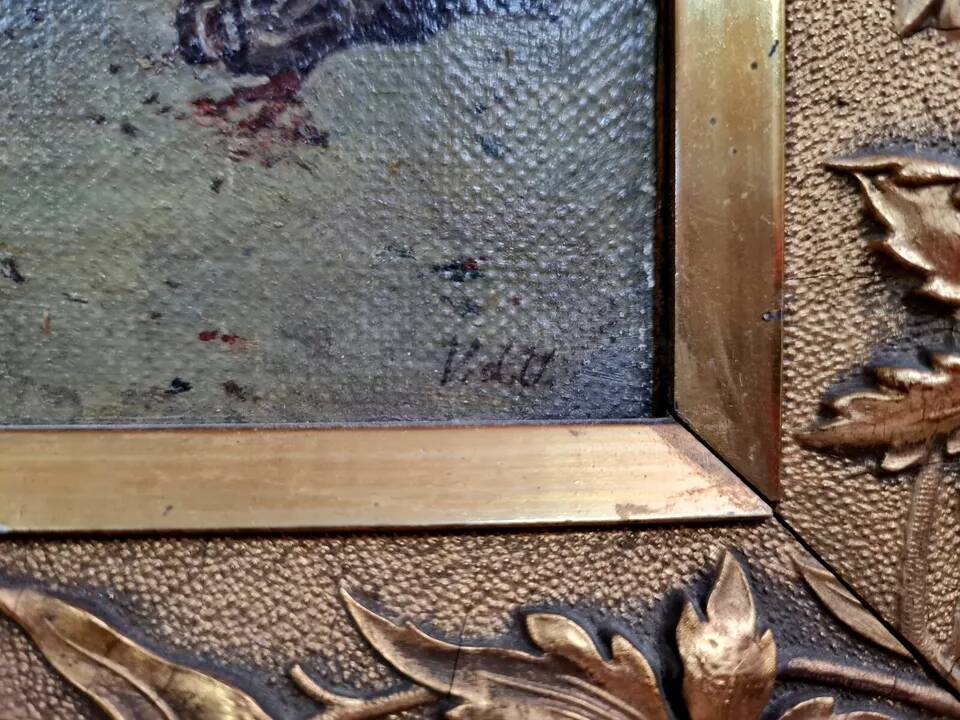 After Gustave Vidal: orientalist painting oil on wood panel