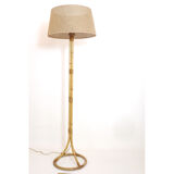 Rattan floor lamp from the 60s by Louis Sognot