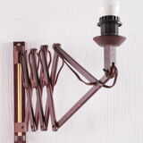 Vintage wall harmonica lamp teak Danish design, 1960