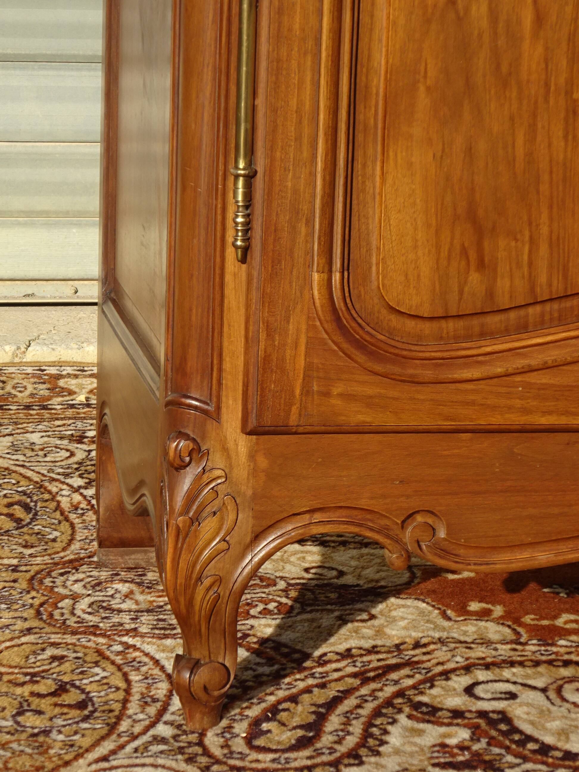 solid walnut wardrobe in Louis XV style