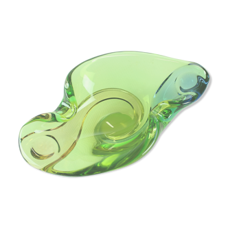 Art Glass Bowl By Frantisek Zemek, Mstisov Glass Factory Czechoslovakia 1960s