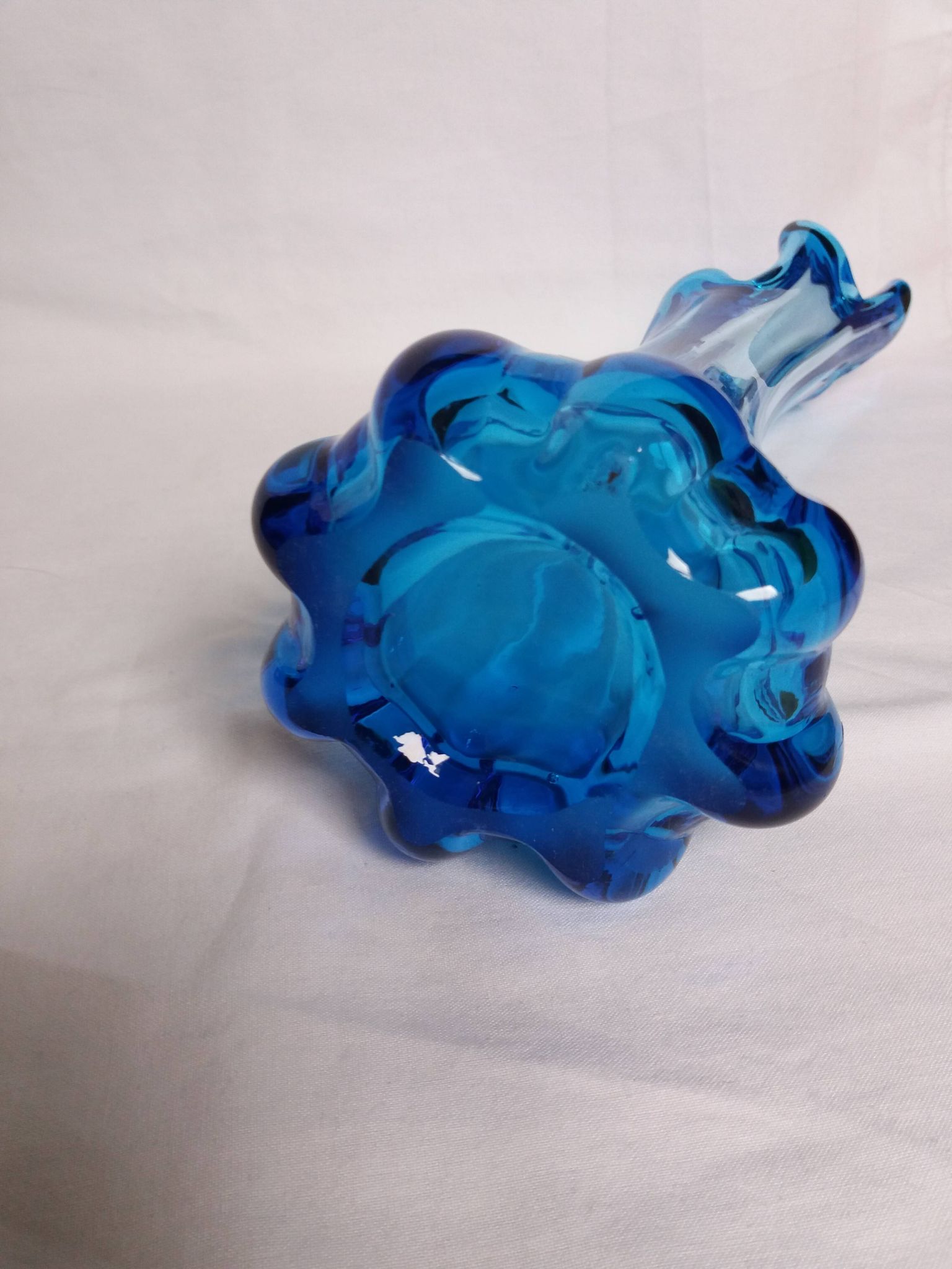 Turquoise blue blown glass vase