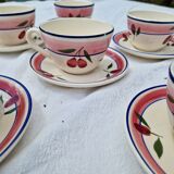 Set of 6 Antique Cups and Saucers