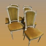 Lot of antique Louis XVI style living room chairs / armchairs