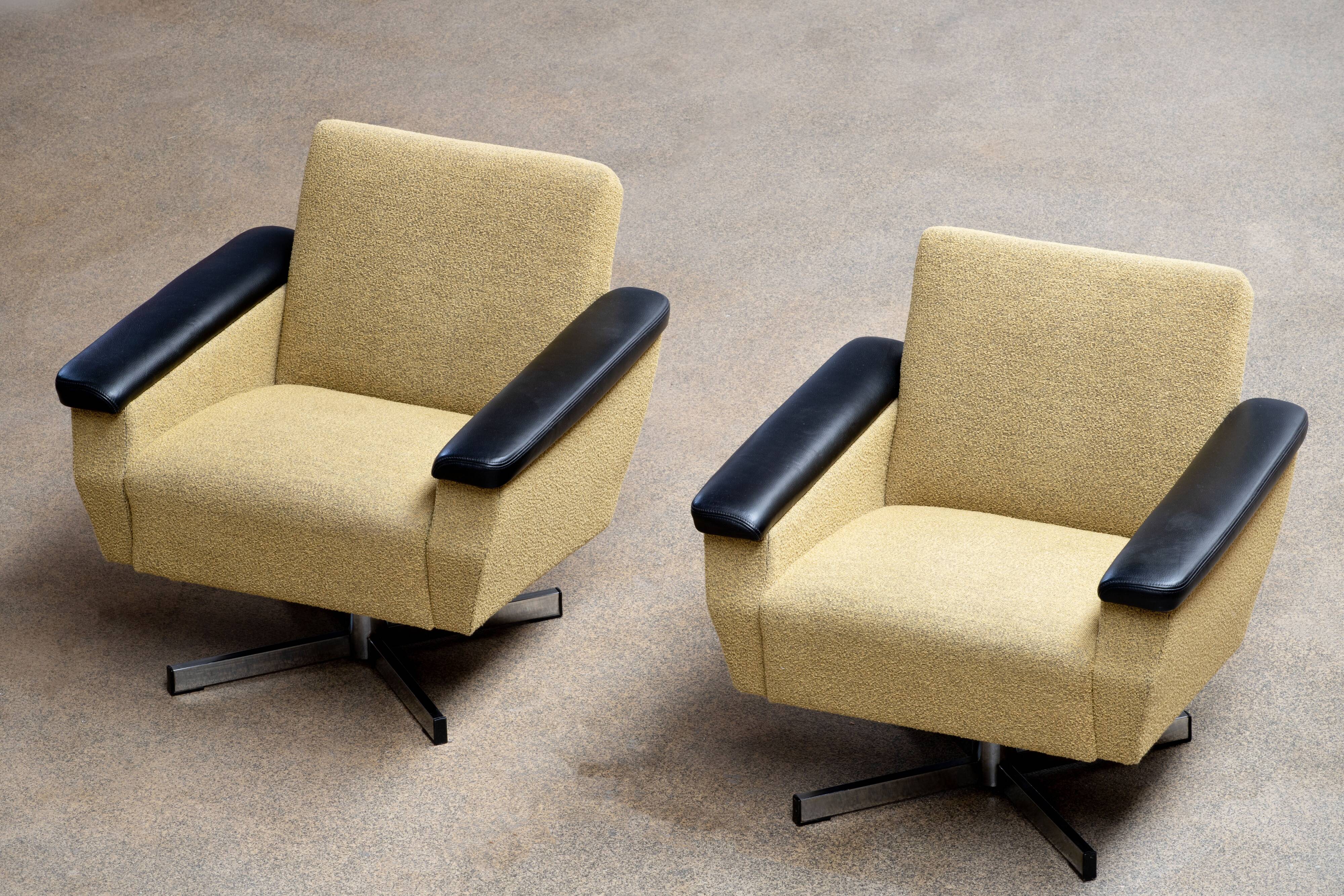 Paire de fauteuils vintage en Laine 1960