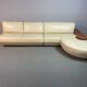Exceptional Mid-Century Frighetto Italian Cream Leather Landscape Sofa with