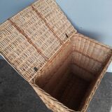 Chest 65cm basket basket rattan wicker period 1960