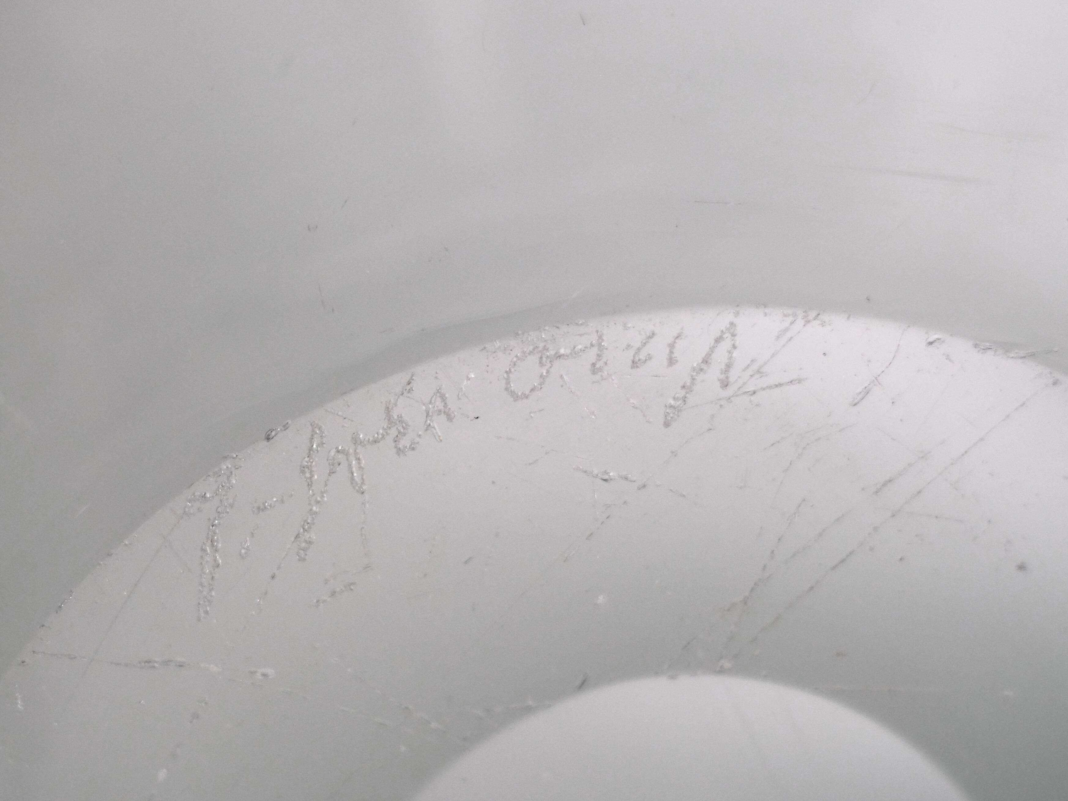 Scandinavian glass vase by Jo Johansfors signed Bengt Orup circa 1960