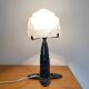 Lampe Art déco signée Müller frères en fer forgé et verre moulé