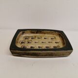 Square ashtray/stoneware bowl with sung glaze from royal copenhagen - designed by jørgen mogensen