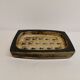 Square ashtray/stoneware bowl with sung glaze from royal copenhagen - designed by jørgen mogensen