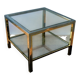 Table basse de style moderniste, style Romeo Rega en laiton et chrome