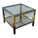 Table basse de style moderniste, style Romeo Rega en laiton et chrome