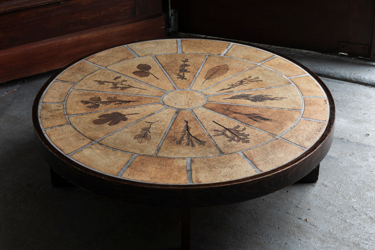 Coffee table by Roger Capron, oval design, France, 1960s