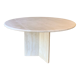 Round travertine dining table