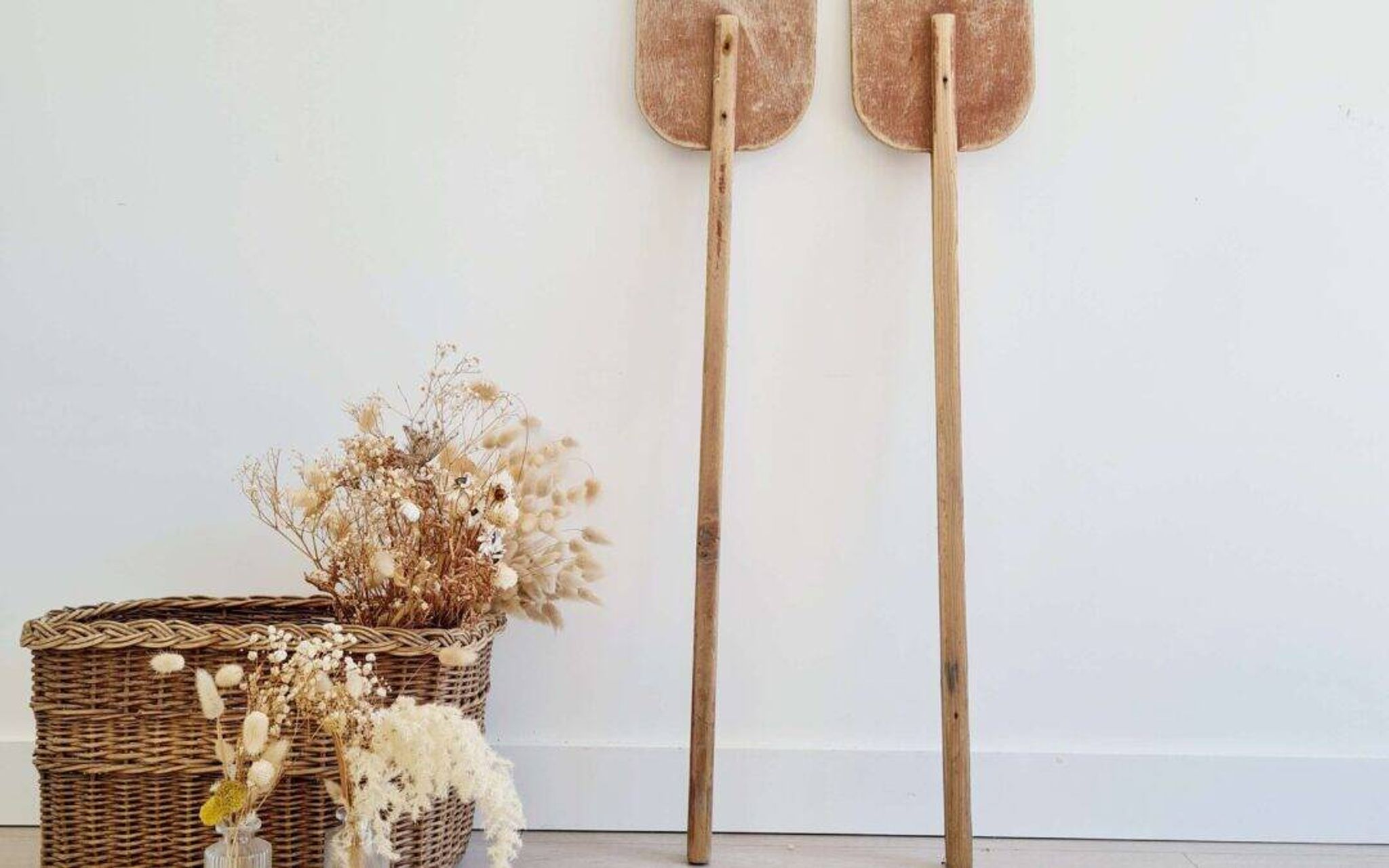 Pair of wooden paddles