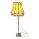 Vintage floor lamp with brass frame and onyx base