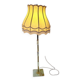 Vintage floor lamp with brass frame and onyx base