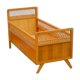 Crib wood rattan vintage 1960