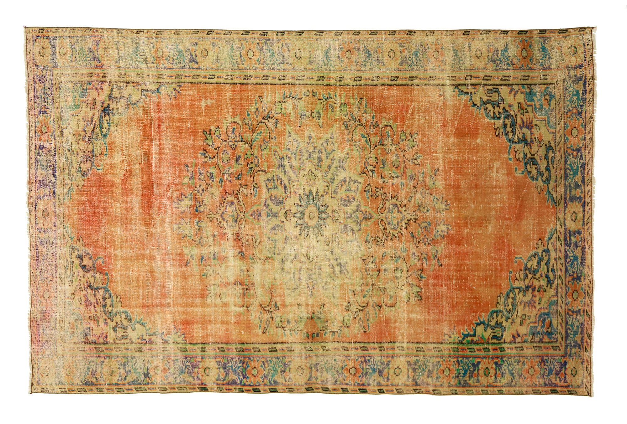 Anatolian handmade vintage rug 269 cm x 180 cm