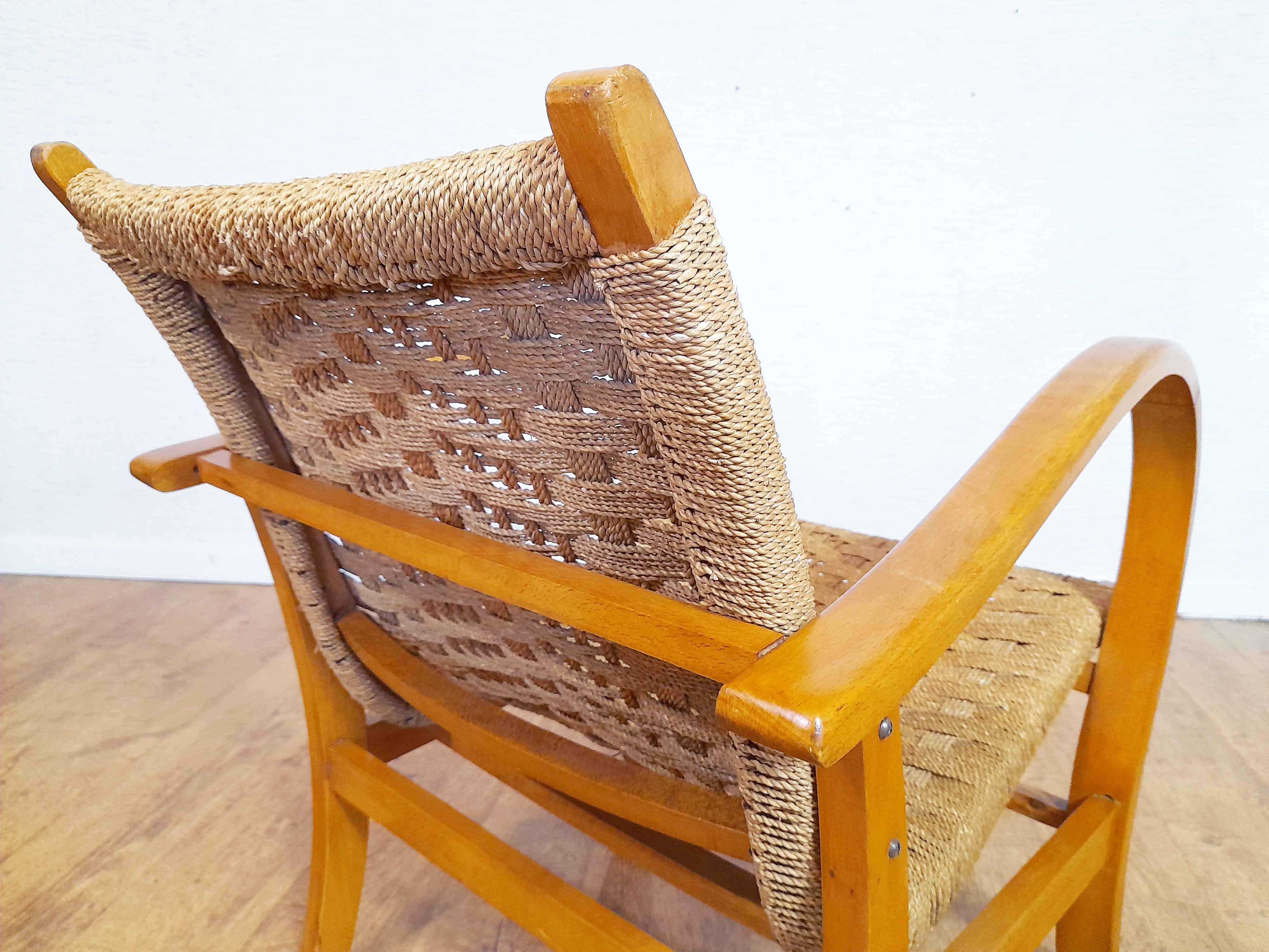 Armchair in rope and wood by Ercih Dieckmann 1930