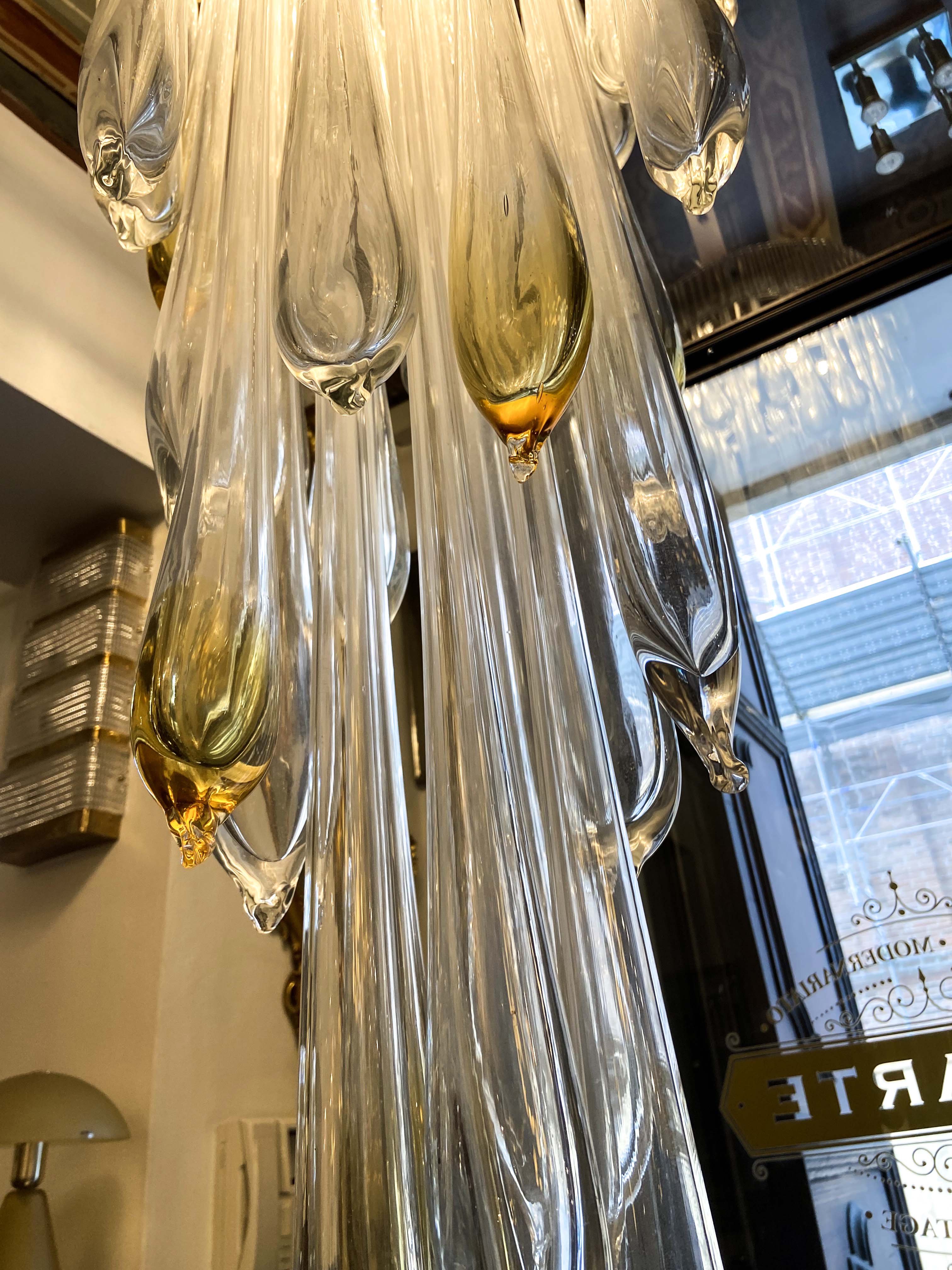 Venini Murano glass chandelier, Italy 1970s