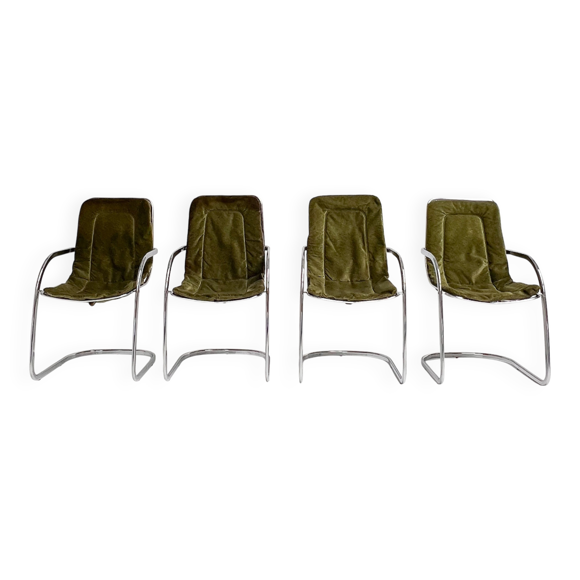 Set of 4 chrome wire chairs by Gastone Rinaldi for Rima, 1960s