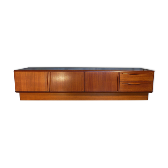 Scandinavian vintage low teak sideboard