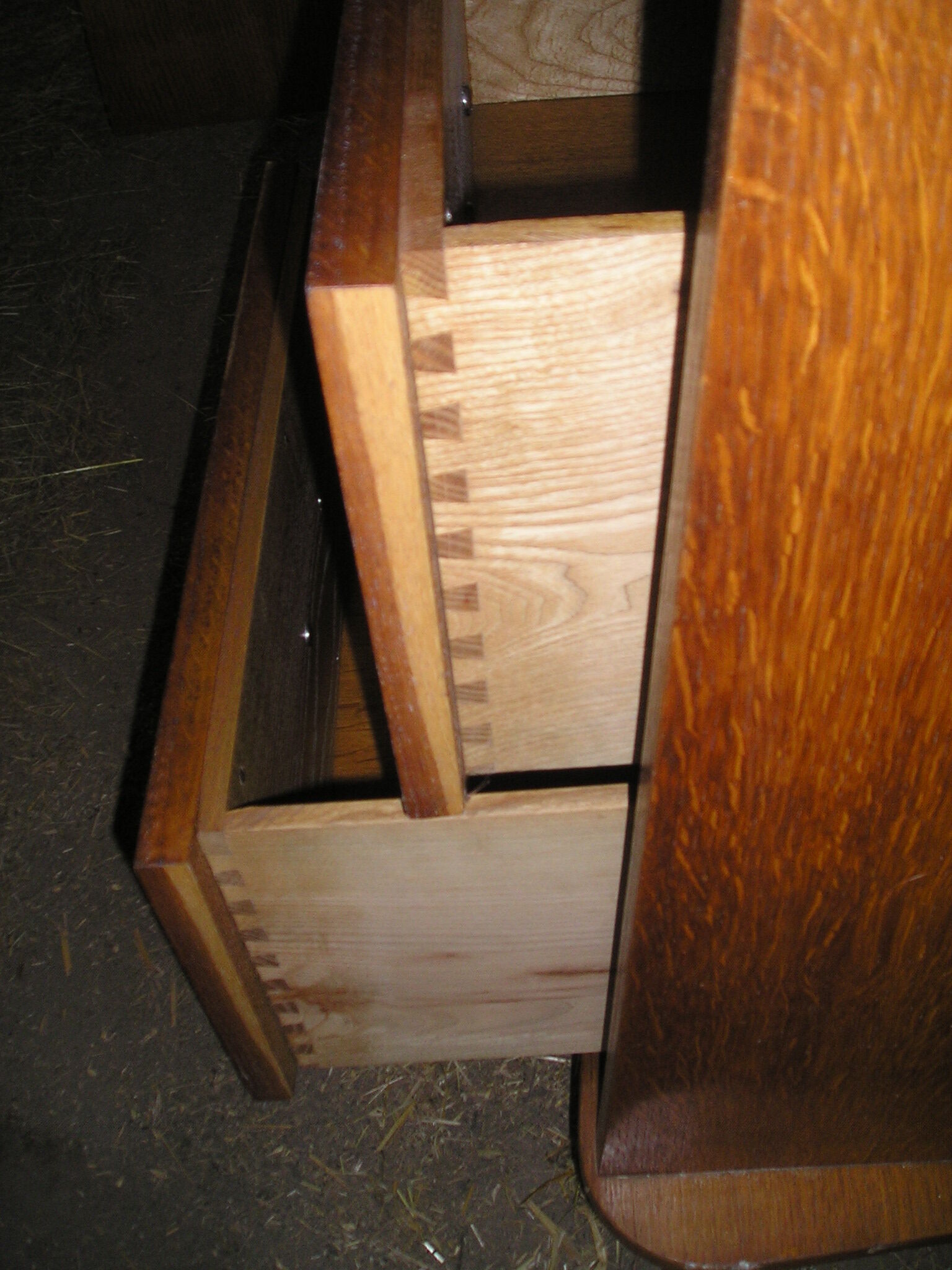 Secretary cabinet, oak veneer 1960
