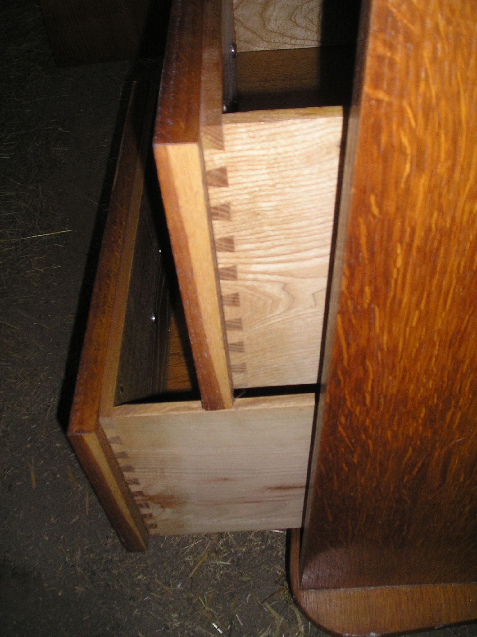 Secretary cabinet, oak veneer 1960