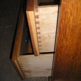 Armoire secrétaire, placage de chêne 1960