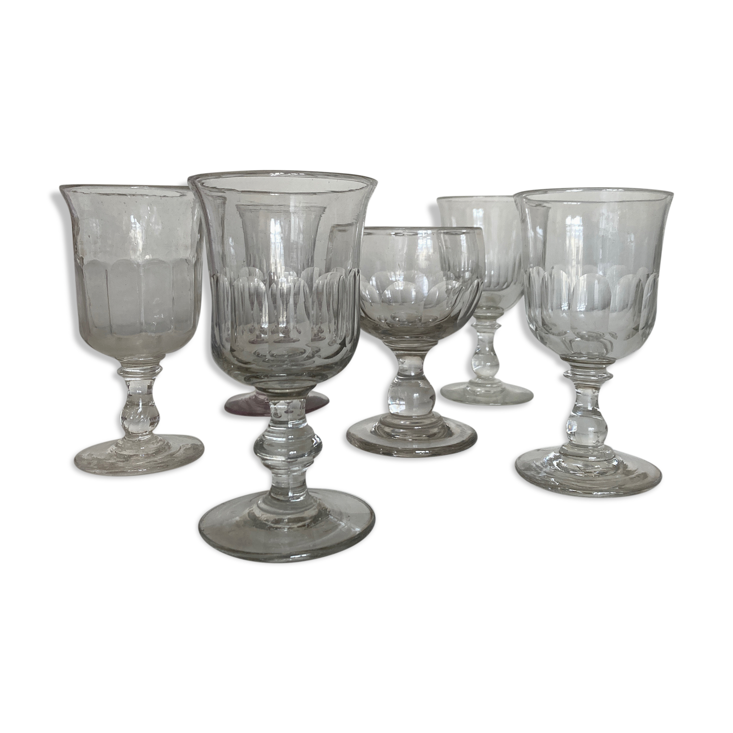 Set of 6 Louis Philippe glasses with matching flat ribs