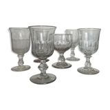 Set of 6 Louis Philippe glasses with matching flat ribs