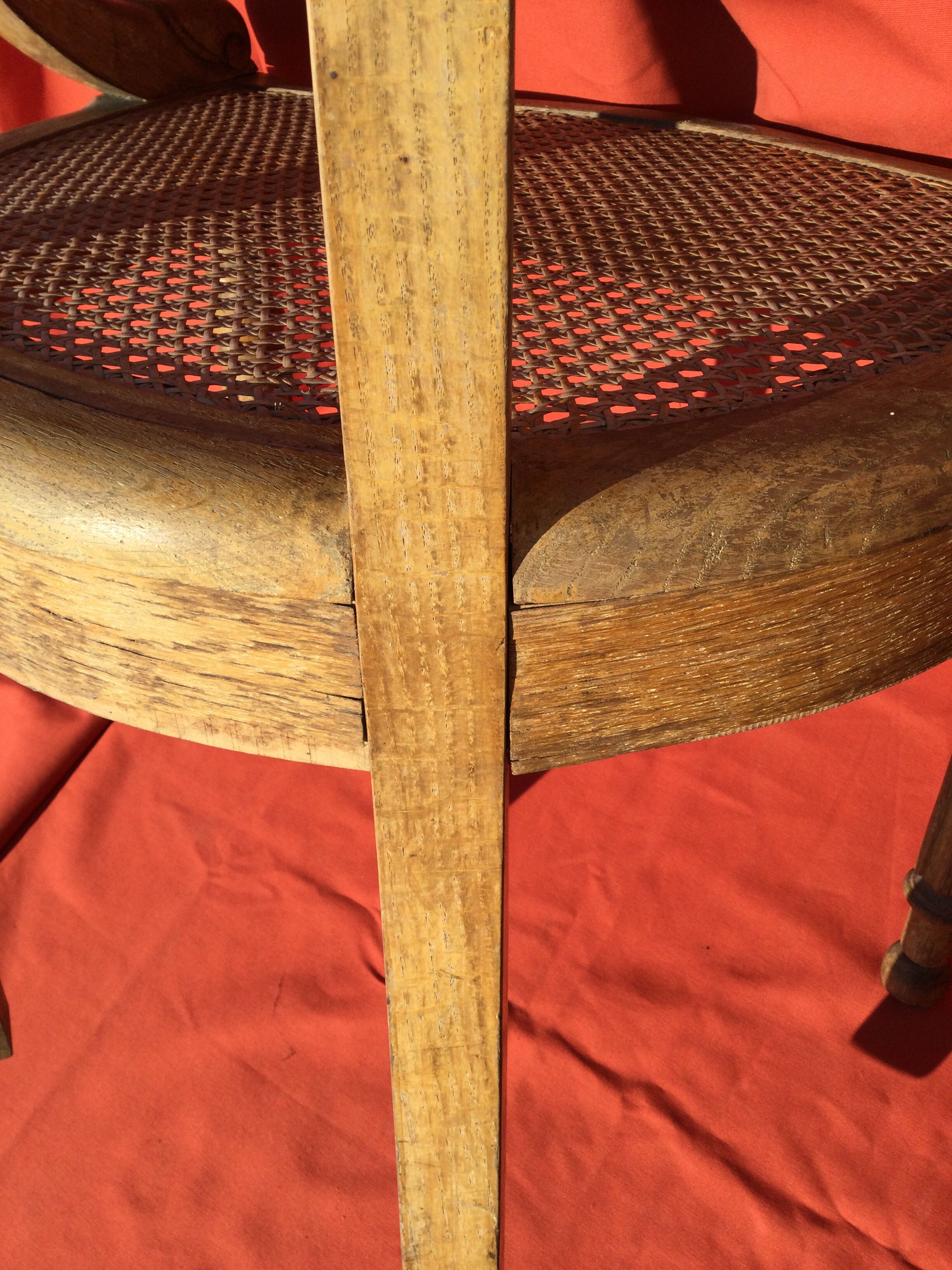 Louis XVI-style wooden desk and canage