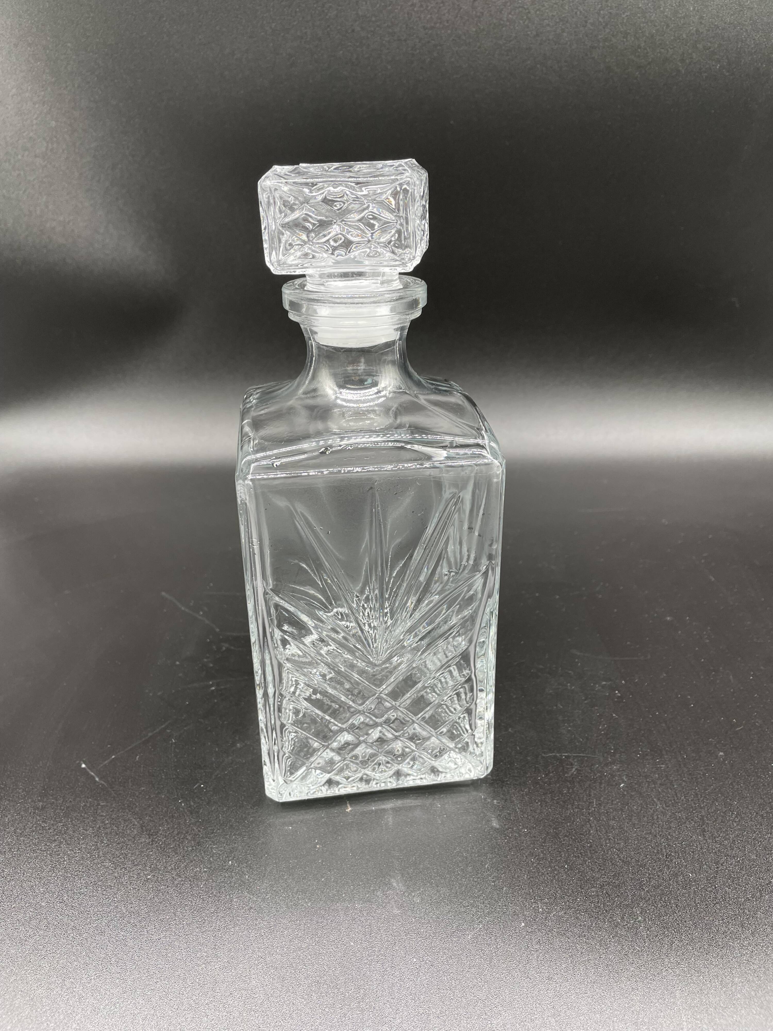 Vintage, whisky decanter, bottle, pitcher, cork, diamond décor, vegetable, 1960s, 1970s, Italy