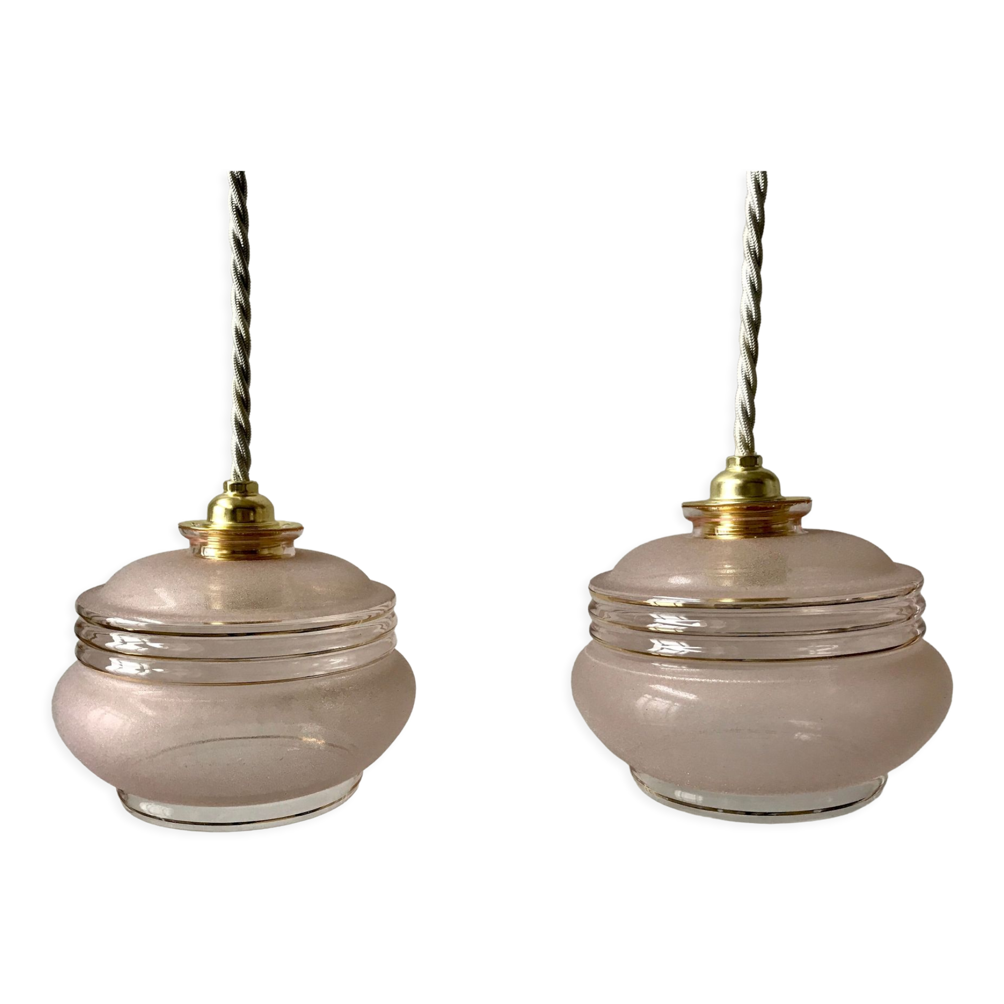 Pair of suspensions / pink granita 50s