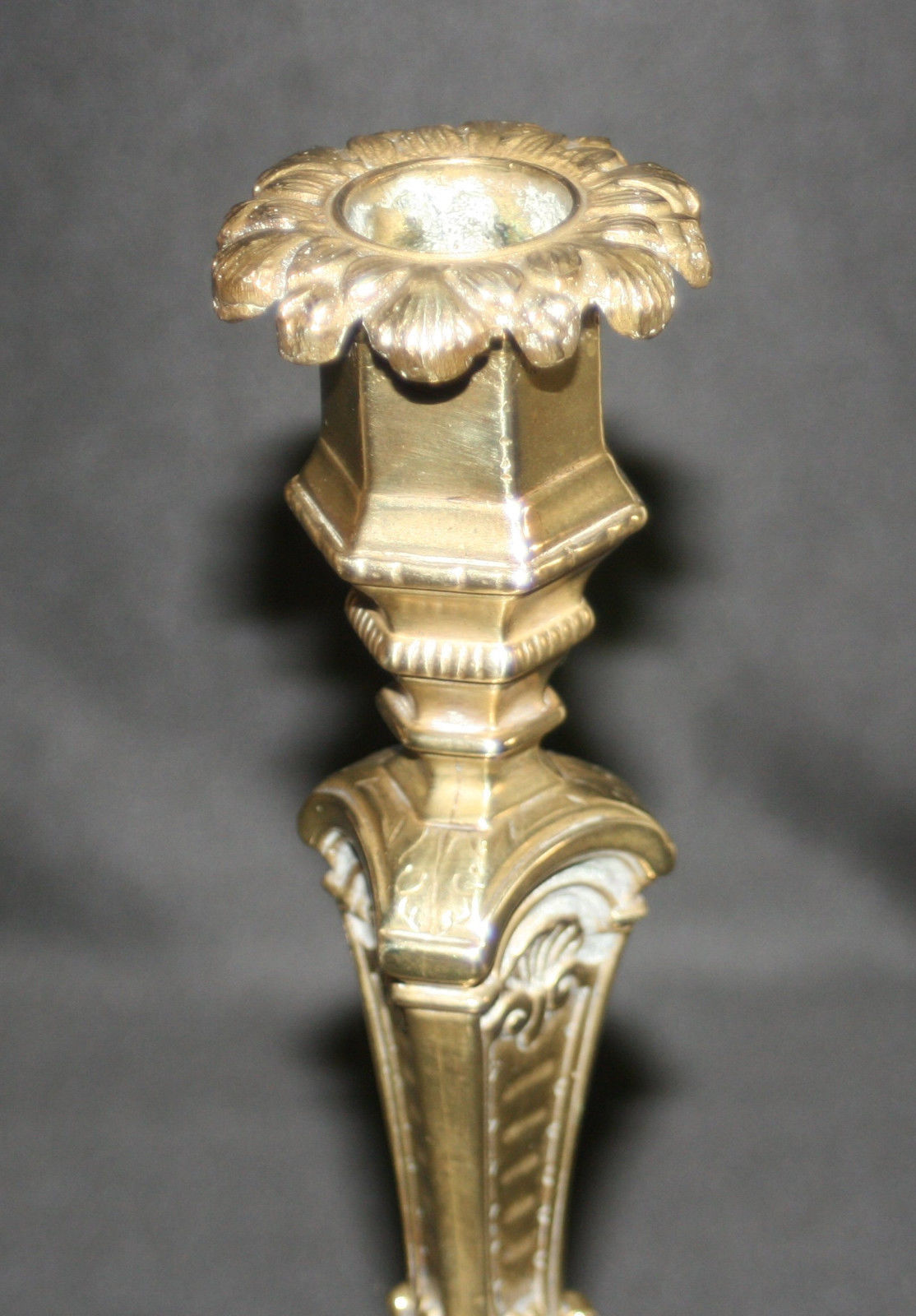 Old candleholder bronze time Louis XIV end XVII th