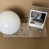 Art Deco marble photo holder lamp