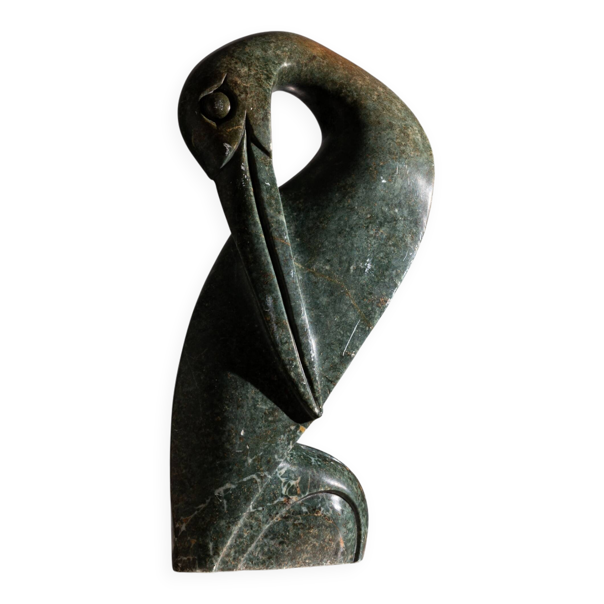 Shona bird sculpture in serpentine stone