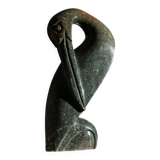 Shona bird sculpture in serpentine stone