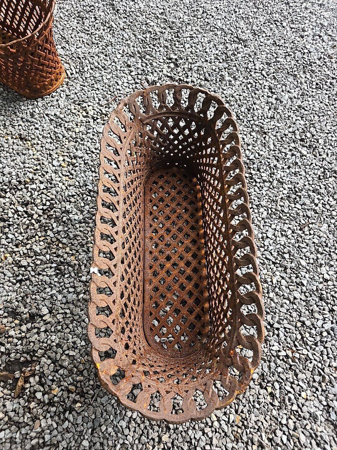 Openwork cast iron planter