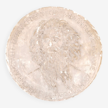 Men's plaster wall medallion by Henri Dropsy