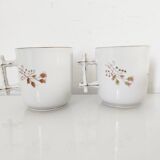 Porcelain coffee service for 8 people with bamboo handles.