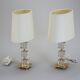 Pair of glass and brass desk lamps by Malmo Metallvarufabrik, Sweden, 1960.