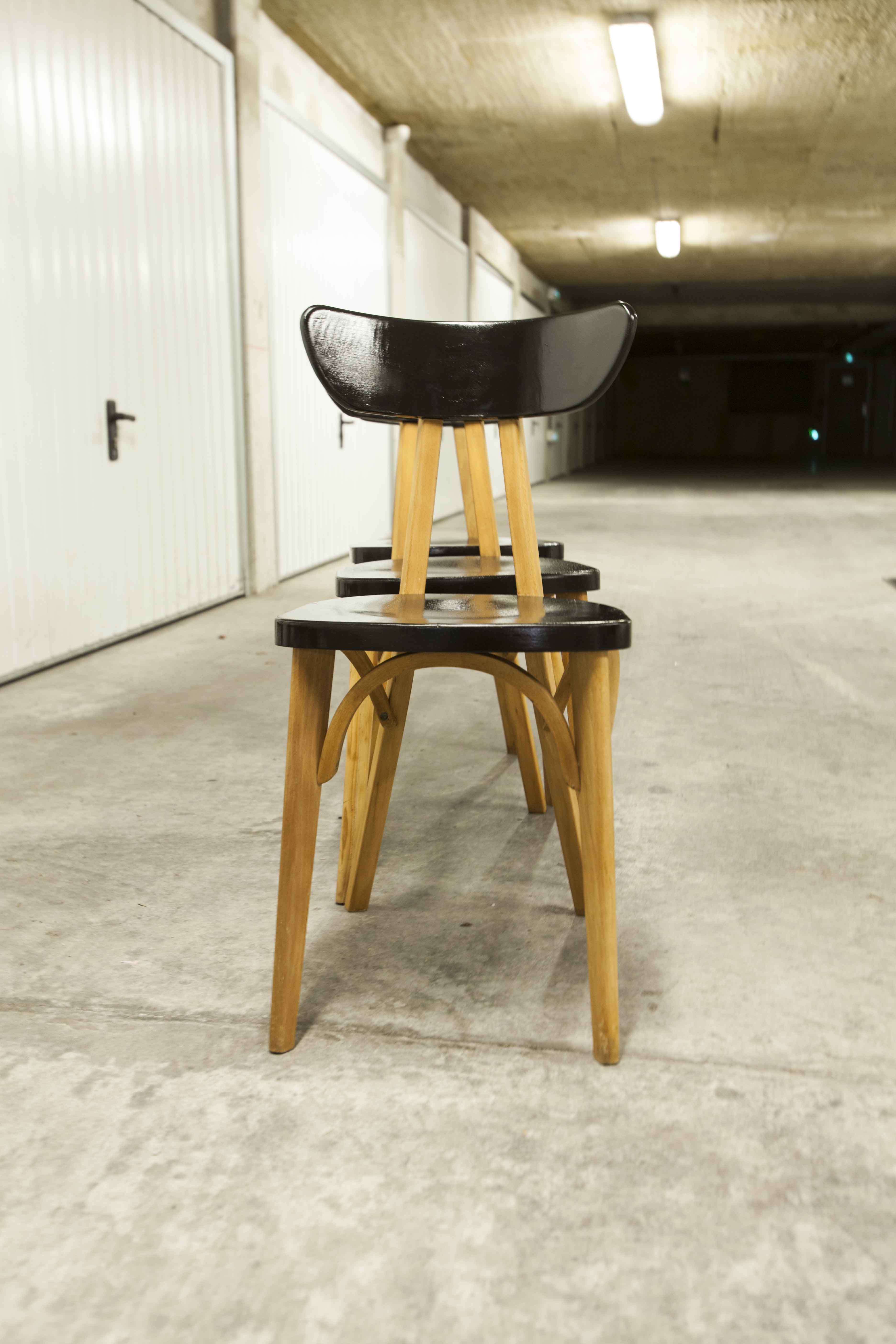 Set of 6 restored Luterma "banana" chairs