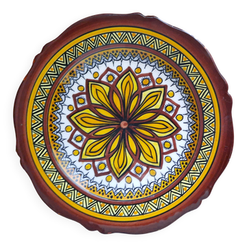 Old henriot quimper plate earthenware rosette decoration