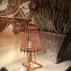 Lampe avec câble tissu neuf 2 M, osier provençal