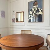 Round extendable rosewood table from the 70s