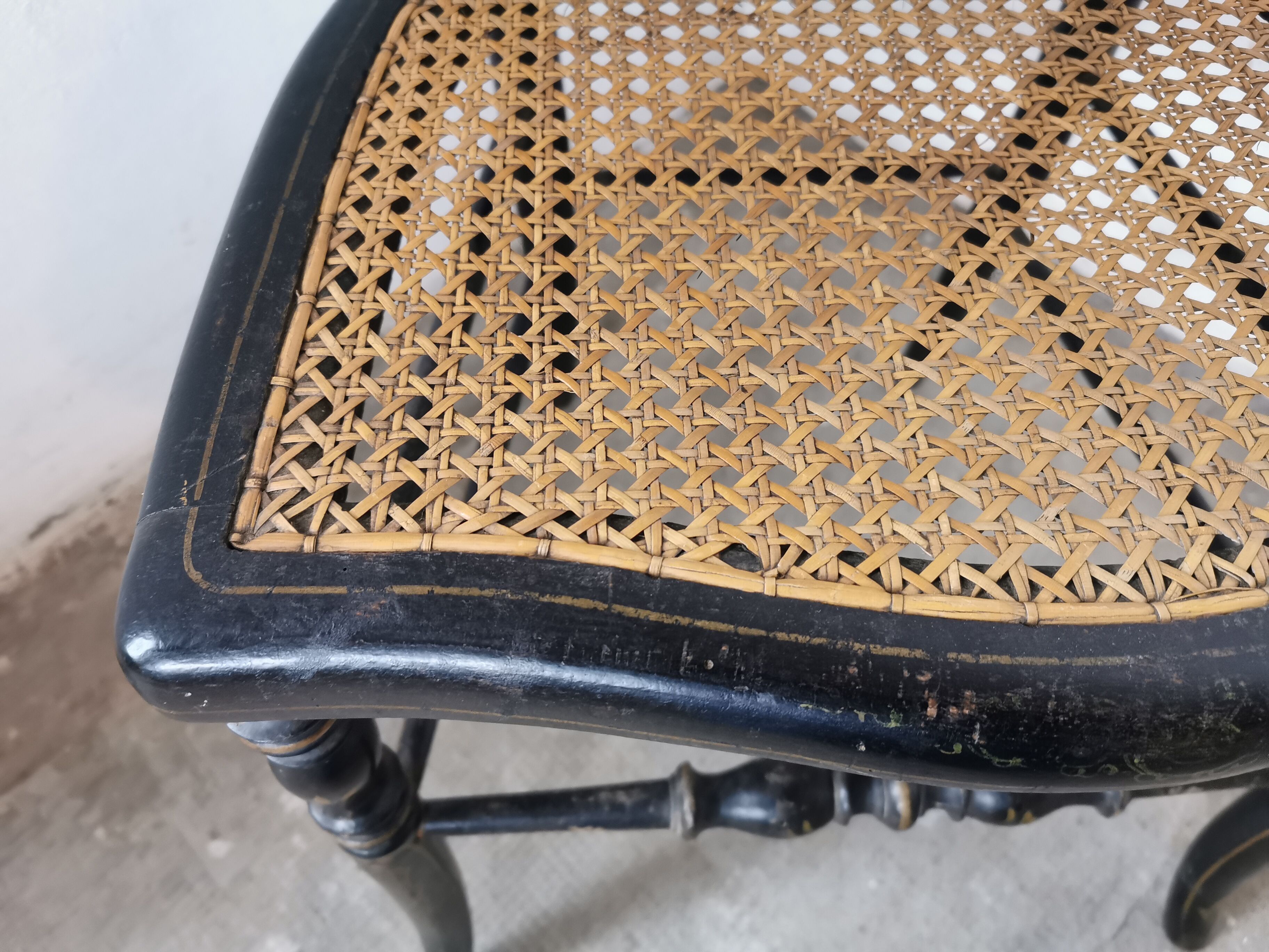 Black chair Napoleon III year, with gilding