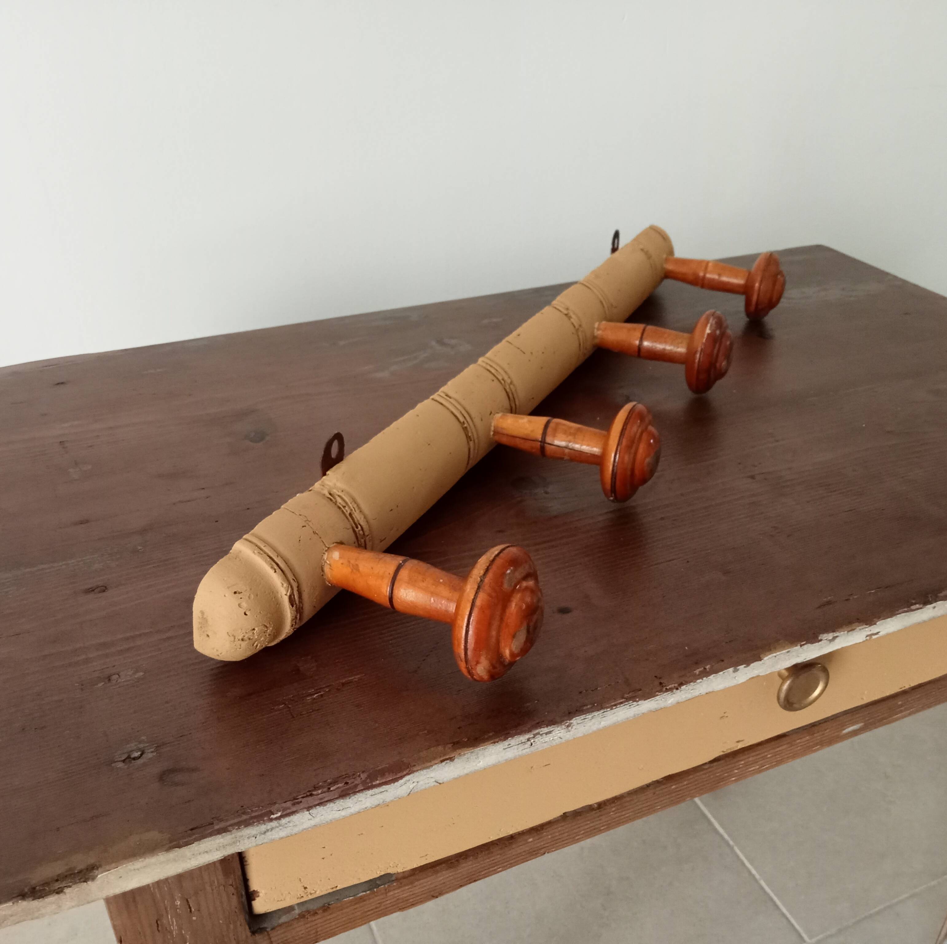 Antique wall coat rack from the 40s/50s